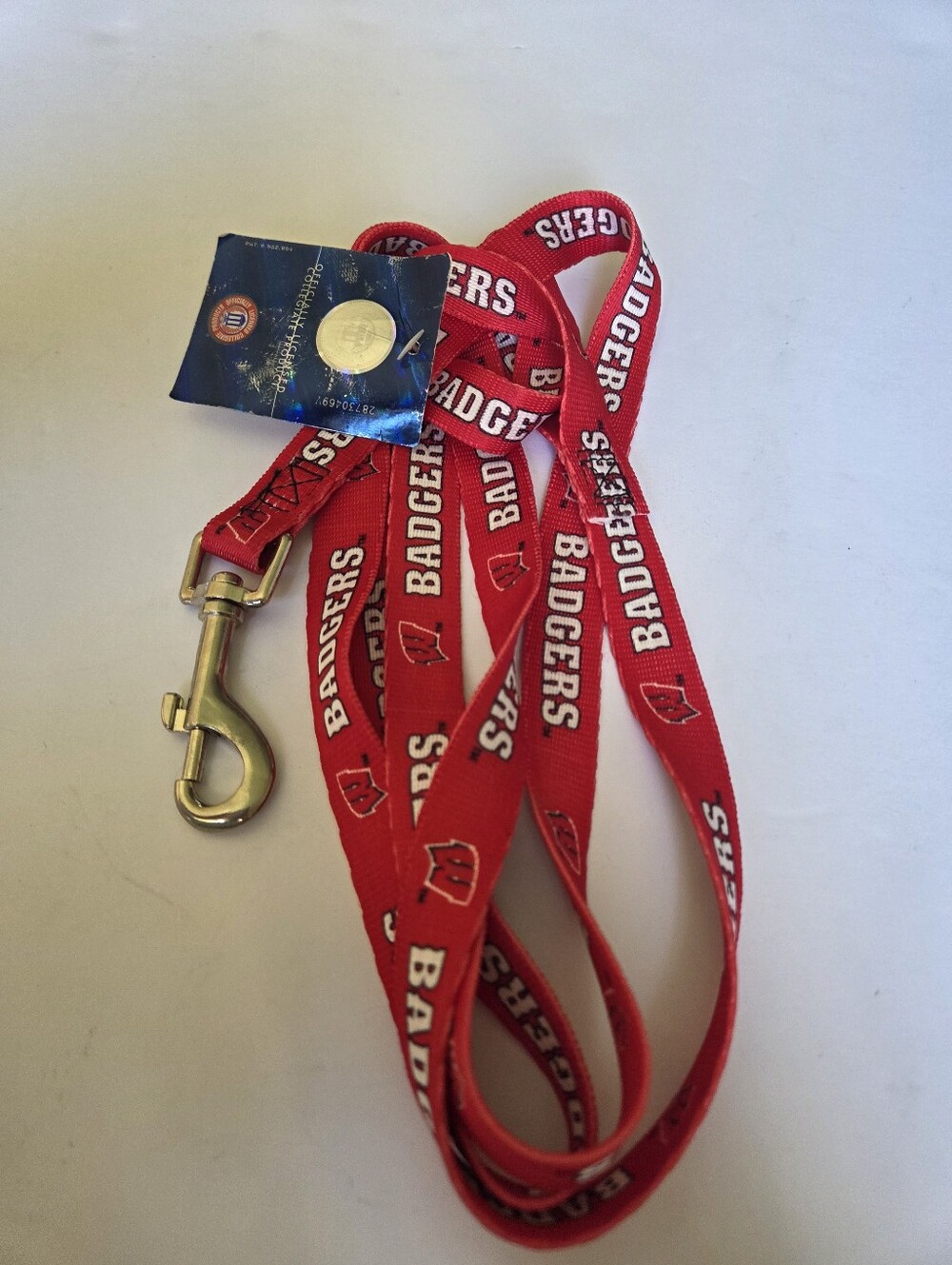 Wisconsin Badgers Dog Leash NCAA Heavy Duty Durable Nylon NWT Red Logo College